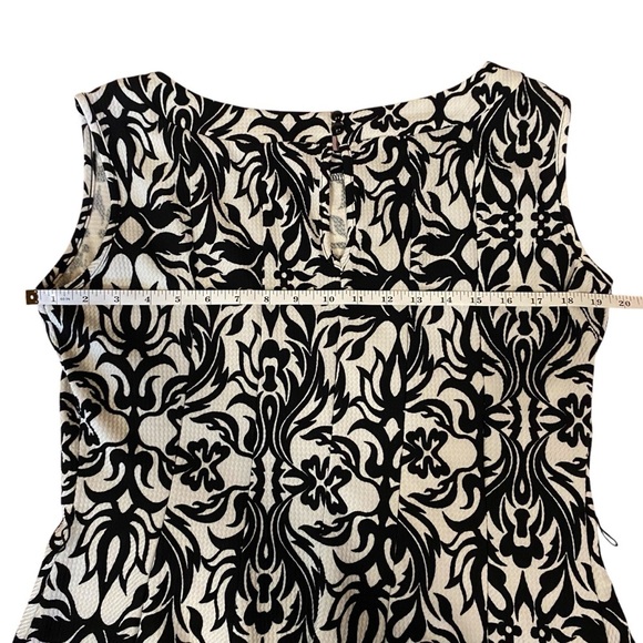 HAANI Petite Women's Flared Dress Midi Floral White/Black Print Sleeveless PXL - Picture 12 of 15